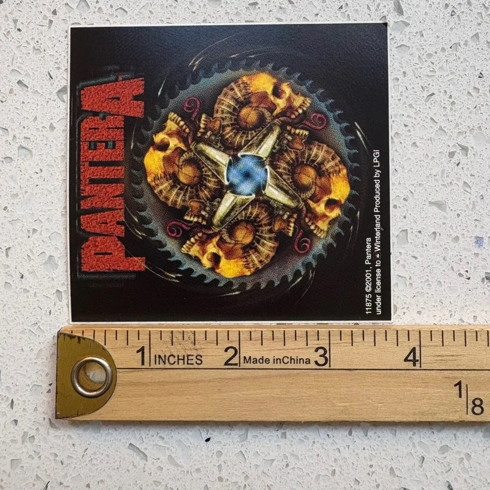 RARE Pantera Sticker Black Red New 2001 Winterland Skull Saw Blade Vintage Y2K